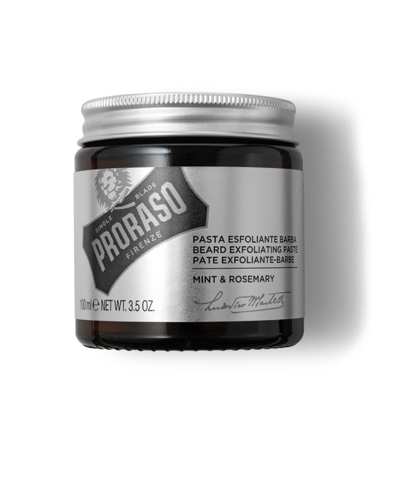 Exfoliating Beard Paste and Facial Scrub in Mint & Rosemary Scent, 3.5