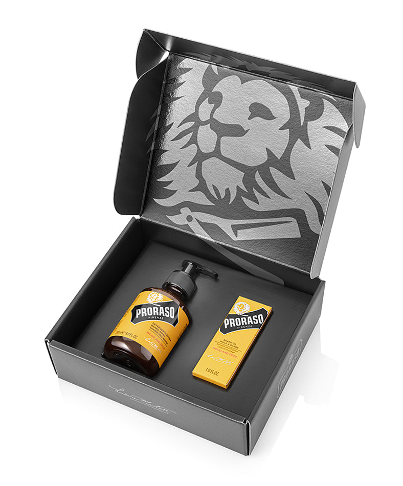 Beard Care Duo Box for Full or Long Beards in Wood & Spice Fragrance
