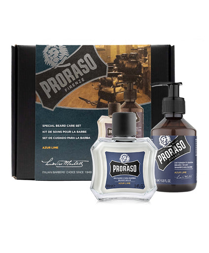 Proraso Beard Care Duo Box for new or short beards - Azur Lime