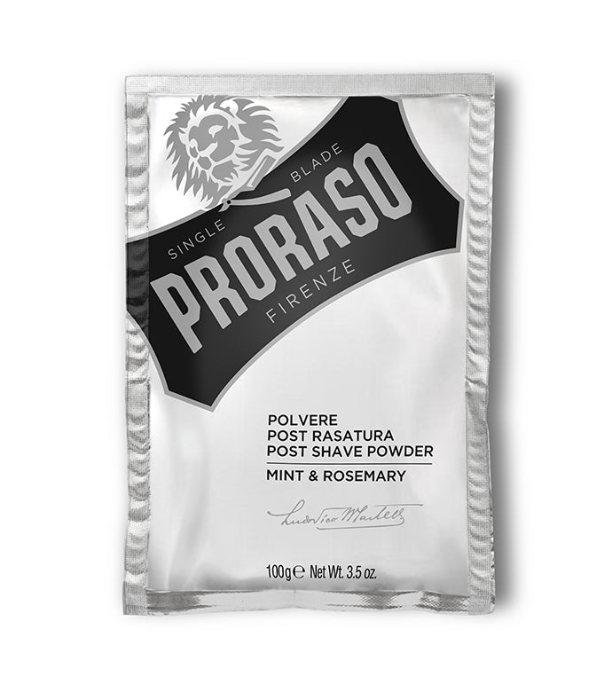 Proraso Professional Post-Shave Powder- Rosemary Mint bag.