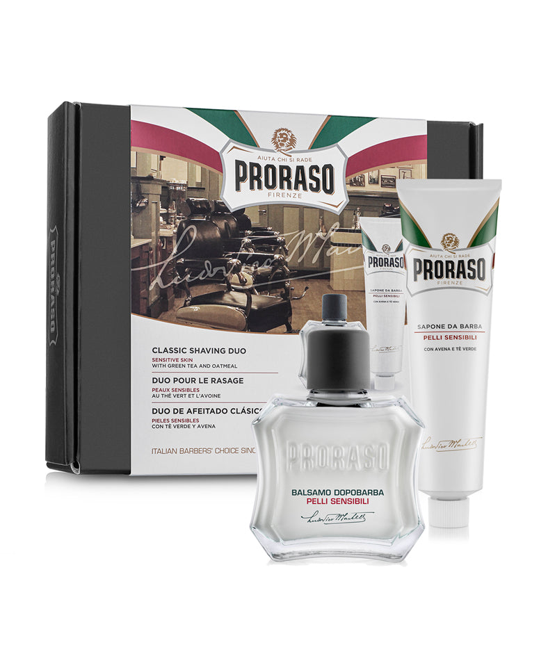 Proraso Classic Shaving Duo Box Sensitive Skin Formula, includes Shaving Cream Tube and After Shave Balm