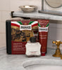 Proraso Nourishing for Coarse Beard After Shave Balm and Nourishing for Coarse Beard with Duo Box in the background.