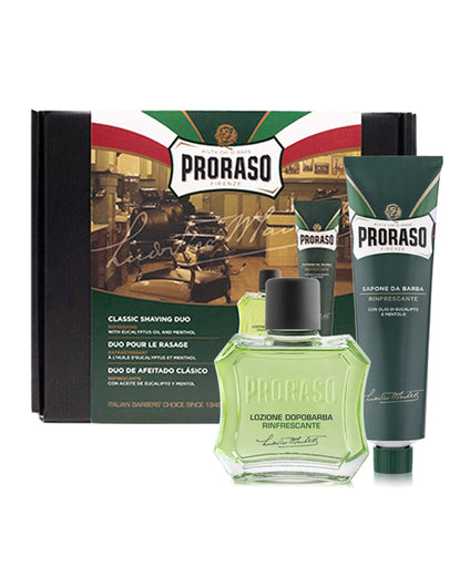 Proraso Classic Shaving Duo Box with After Shave Lotion, Refreshing Formula, Shave Cream Tube and After Shave Lotion