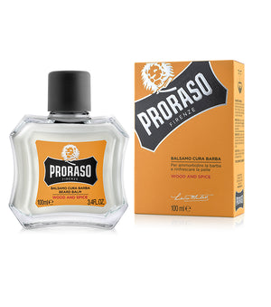 proraso wood and spice beard balm - bottle and box